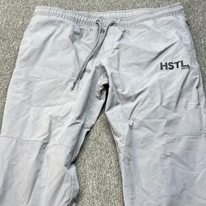 HSTL Made Mens Training Joggers Grey Medium Athletic Gym Drawstring Zip Pocket